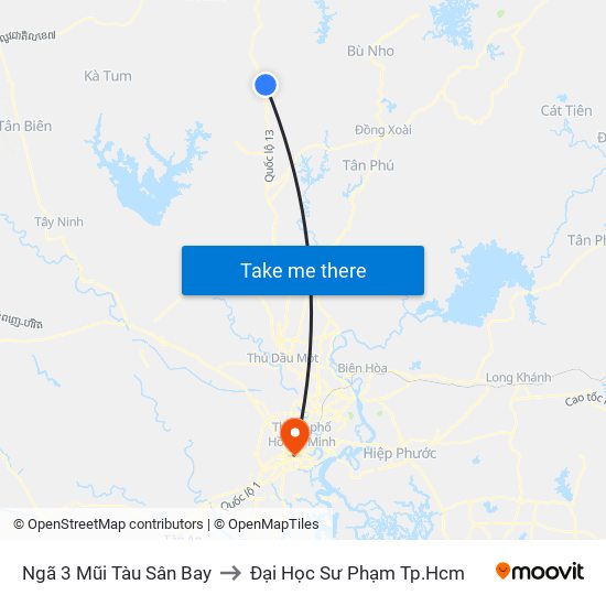 Ngã 3 Mũi Tàu Sân Bay to Đại Học Sư Phạm Tp.Hcm map