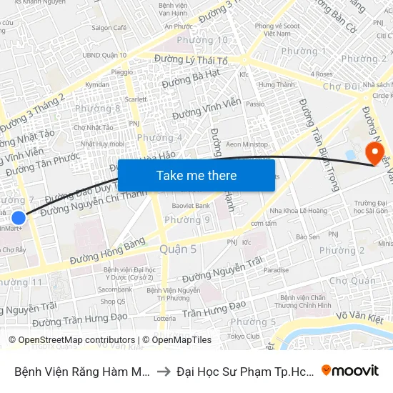 Bệnh Viện Răng Hàm Mặt to Đại Học Sư Phạm Tp.Hcm map
