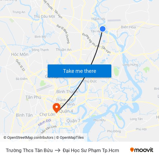 Trường Thcs Tân Bửu to Đại Học Sư Phạm Tp.Hcm map