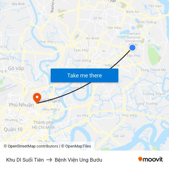 Khu Dl Suối Tiên to Bệnh Viện Ung Bướu map
