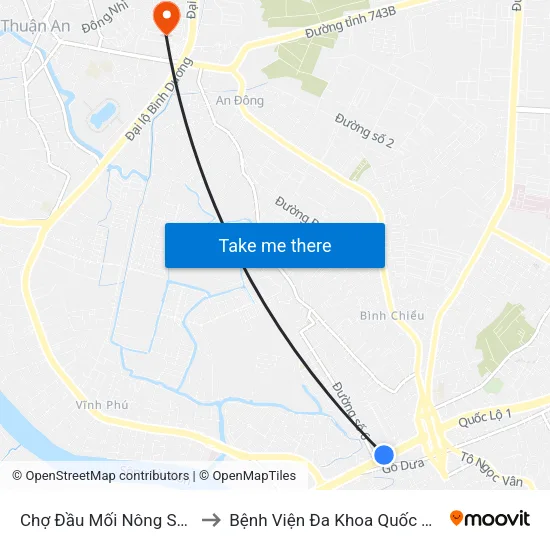 Chợ Đầu Mối Nông Sản Thủ Đức to Bệnh Viện Đa Khoa Quốc Tế Miền Đông map