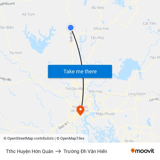 Tthc Huyện Hớn Quản to Trường Đh Văn Hiến map