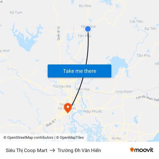 Siêu Thị Coop Mart to Trường Đh Văn Hiến map