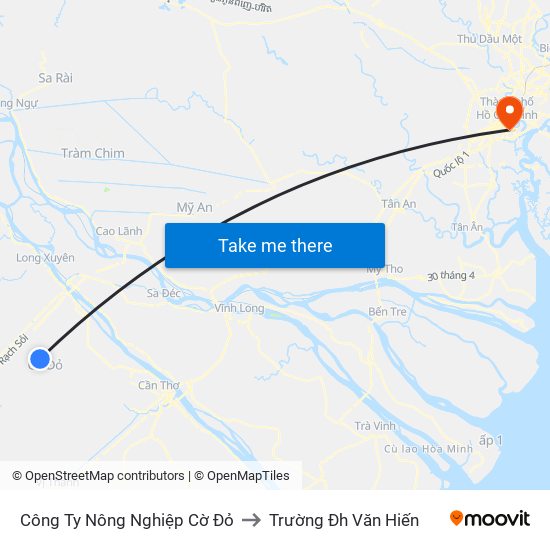 Công Ty Nông Nghiệp Cờ Đỏ to Trường Đh Văn Hiến map