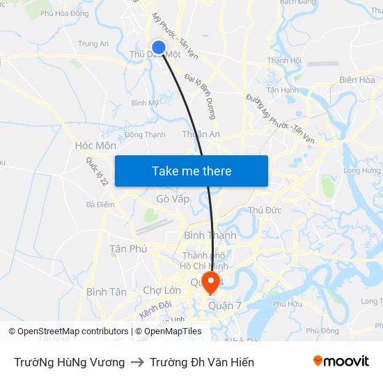 TrườNg HùNg Vương to Trường Đh Văn Hiến map