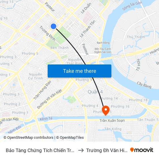 Bảo Tàng Chứng Tích Chiến Tranh to Trường Đh Văn Hiến map