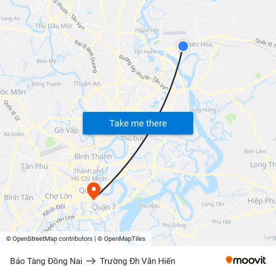 Bảo Tàng Đồng Nai to Trường Đh Văn Hiến map