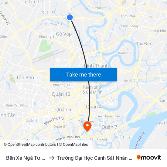 Bến Xe Ngã Tư Ga to Trường Đại Học Cảnh Sát Nhân Dân map