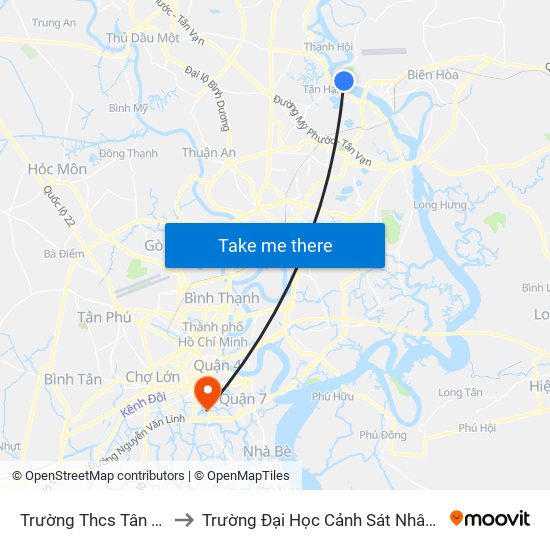 Trường Thcs Tân Bửu to Trường Đại Học Cảnh Sát Nhân Dân map