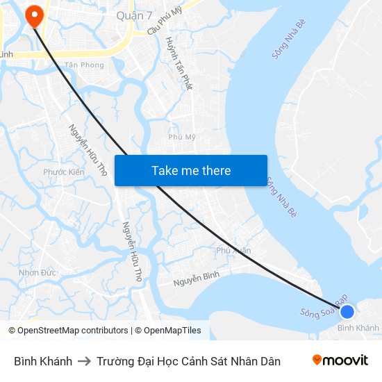 Bình Khánh to Trường Đại Học Cảnh Sát Nhân Dân map