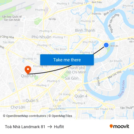 Toà Nhà Landmark 81 to Huflit map