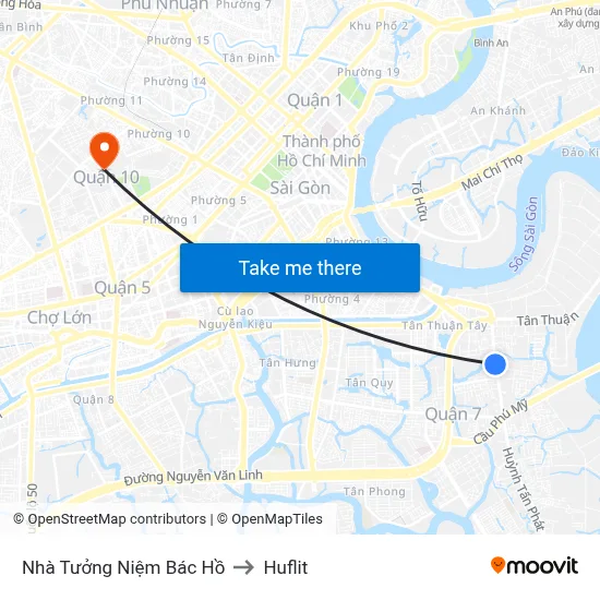 Nhà Tưởng Niệm Bác Hồ to Huflit map
