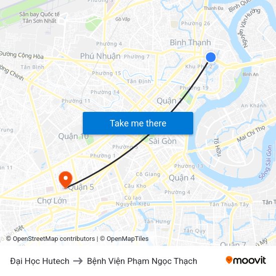 Đại Học Hutech to Bệnh Viện Phạm Ngọc Thạch map