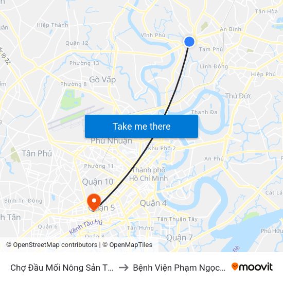 Chợ Đầu Mối Nông Sản Thủ Đức to Bệnh Viện Phạm Ngọc Thạch map