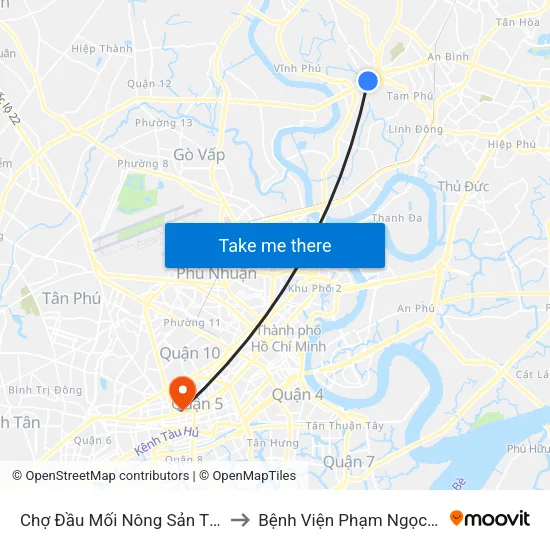 Chợ Đầu Mối Nông Sản Thủ Đức to Bệnh Viện Phạm Ngọc Thạch map