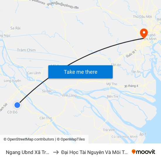 Ngang Ubnd Xã Trung Hưng to Đại Học Tài Nguyên Và Môi Trường Tphcm map