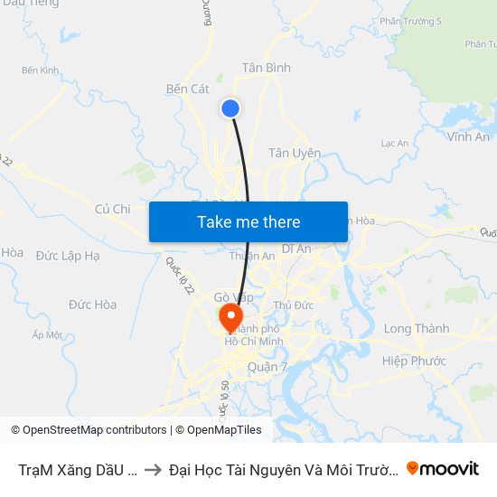 TrạM Xăng DầU Số 32 to Đại Học Tài Nguyên Và Môi Trường Tphcm map