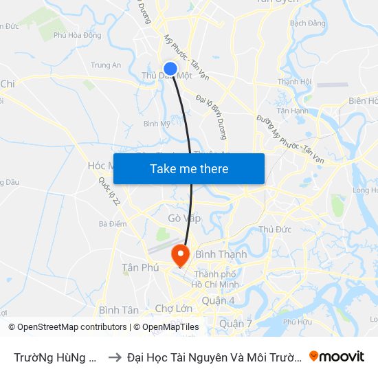 TrườNg HùNg Vương to Đại Học Tài Nguyên Và Môi Trường Tphcm map