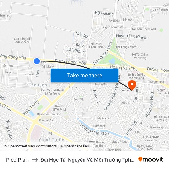 Pico Plaza to Đại Học Tài Nguyên Và Môi Trường Tphcm map