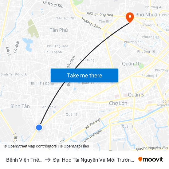 Bệnh Viện Triều An to Đại Học Tài Nguyên Và Môi Trường Tphcm map