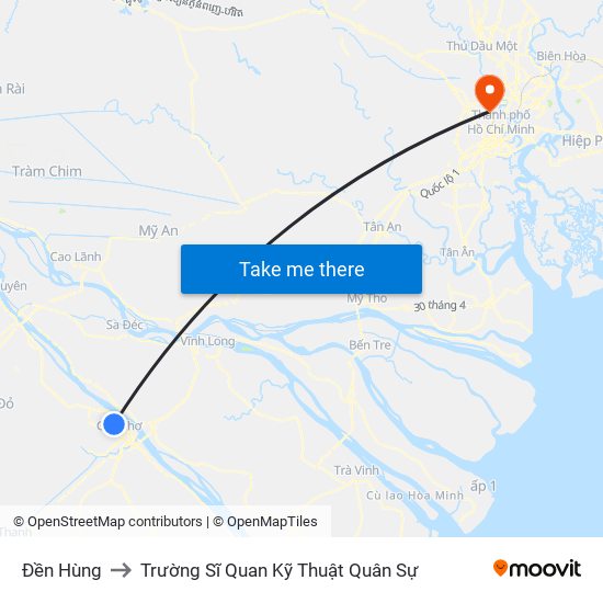 Đền Hùng to Trường Sĩ Quan Kỹ Thuật Quân Sự map