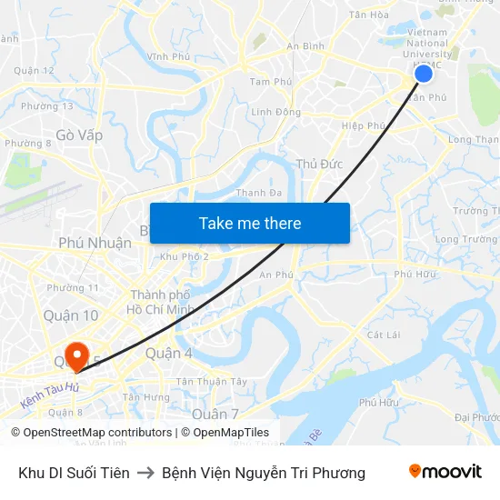 Khu Dl Suối Tiên to Bệnh Viện Nguyễn Tri Phương map