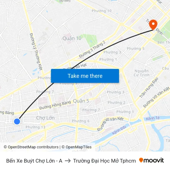 Bến Xe Buýt Chợ Lớn - A to Trường Đại Học Mở Tphcm map