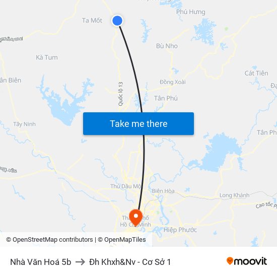 Nhà Văn Hoá 5b to Đh Khxh&Nv - Cơ Sở 1 map