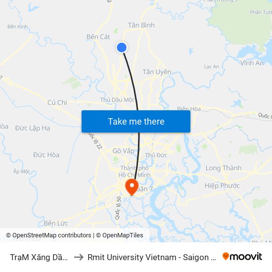 TrạM Xăng DầU Số 32 to Rmit University Vietnam - Saigon South Campus map