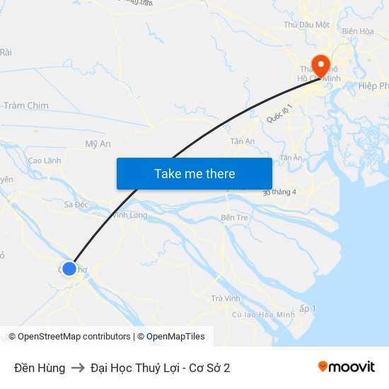 Đền Hùng to Đại Học Thuỷ Lợi - Cơ Sở 2 map