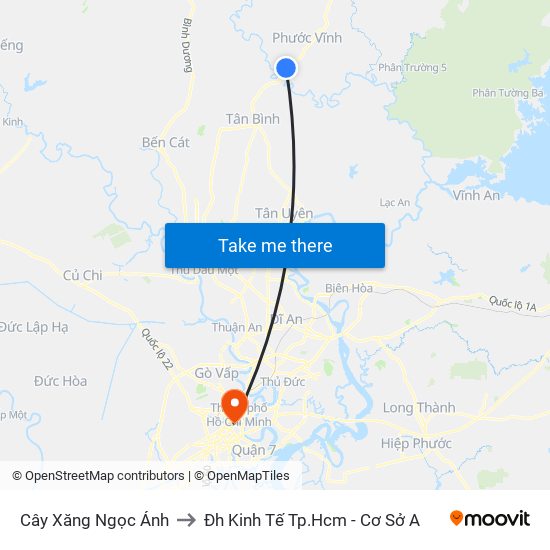 Cây Xăng Ngọc Ánh to Đh Kinh Tế Tp.Hcm - Cơ Sở A map