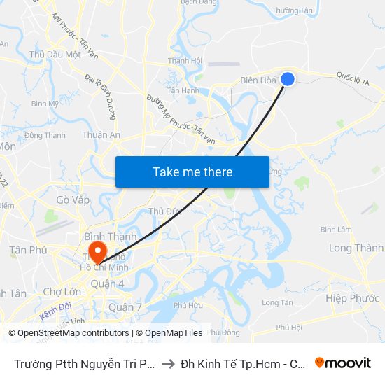Trường Ptth Nguyễn Tri Phương to Đh Kinh Tế Tp.Hcm - Cơ Sở A map