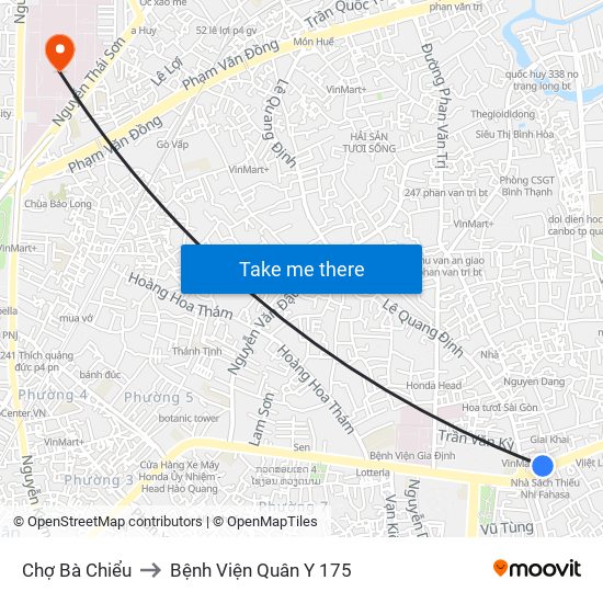 Chợ Bà Chiểu to Bệnh Viện Quân Y 175 map