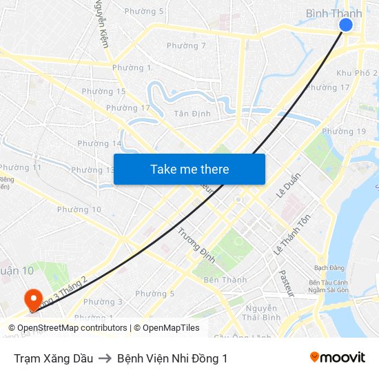 Trạm Xăng Dầu to Bệnh Viện Nhi Đồng 1 map