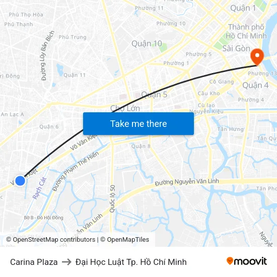 Carina Plaza to Đại Học Luật Tp. Hồ Chí Minh map