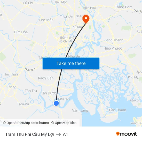 Trạm Thu Phí Cầu Mỹ Lợi to A1 map