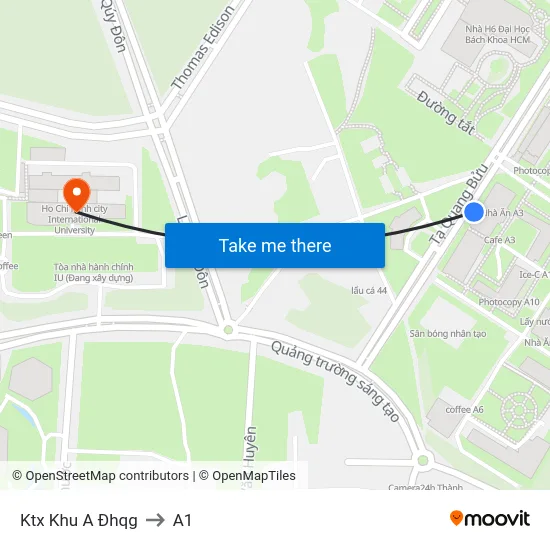 Ktx Khu A Đhqg to A1 map