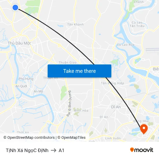 TịNh Xá NgọC ĐịNh to A1 map