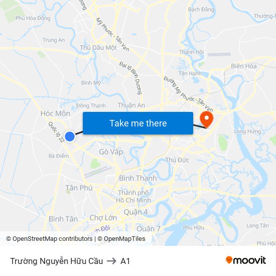 Trường Nguyễn Hữu Cầu to A1 map