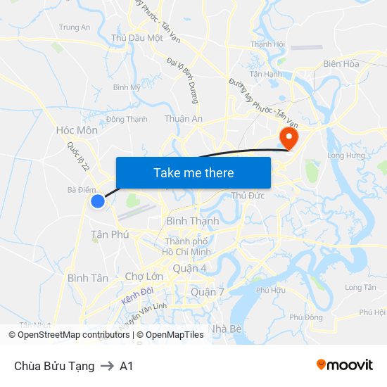 Chùa Bửu Tạng to A1 map