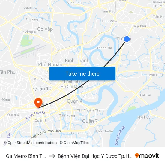 Ga Metro Bình Thái to Bệnh Viện Đại Học Y Dược Tp.Hcm map
