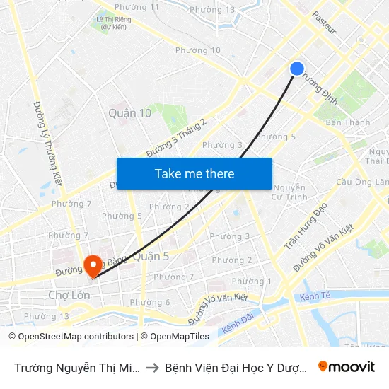 Trường Nguyễn Thị Minh Khai to Bệnh Viện Đại Học Y Dược Tp.Hcm map