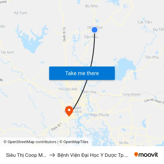 Siêu Thị Coop Mart to Bệnh Viện Đại Học Y Dược Tp.Hcm map