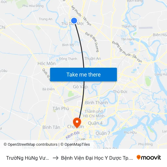 TrườNg HùNg Vương to Bệnh Viện Đại Học Y Dược Tp.Hcm map
