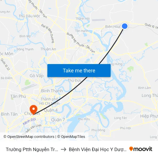 Trường Ptth Nguyễn Tri Phương to Bệnh Viện Đại Học Y Dược Tp.Hcm map