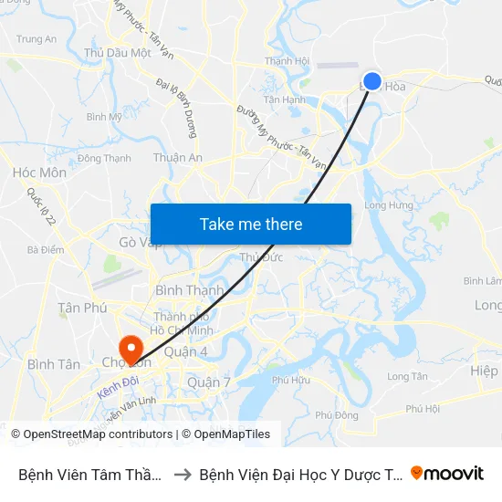Bệnh Viên Tâm Thần Tw2 to Bệnh Viện Đại Học Y Dược Tp.Hcm map