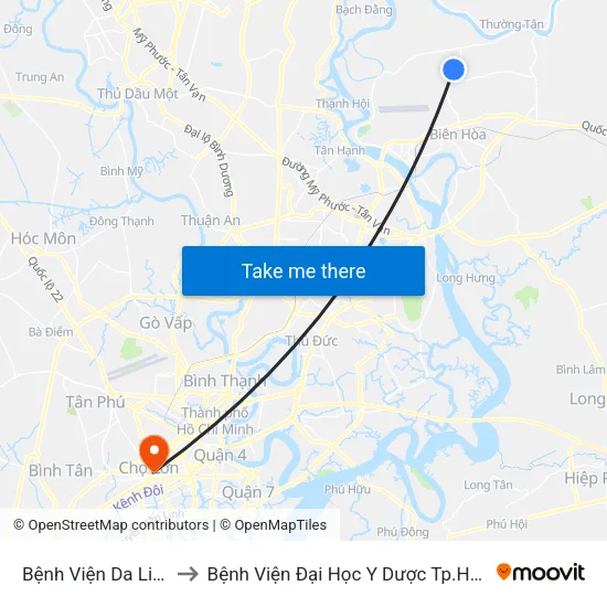 Bệnh Viện Da Liễu to Bệnh Viện Đại Học Y Dược Tp.Hcm map