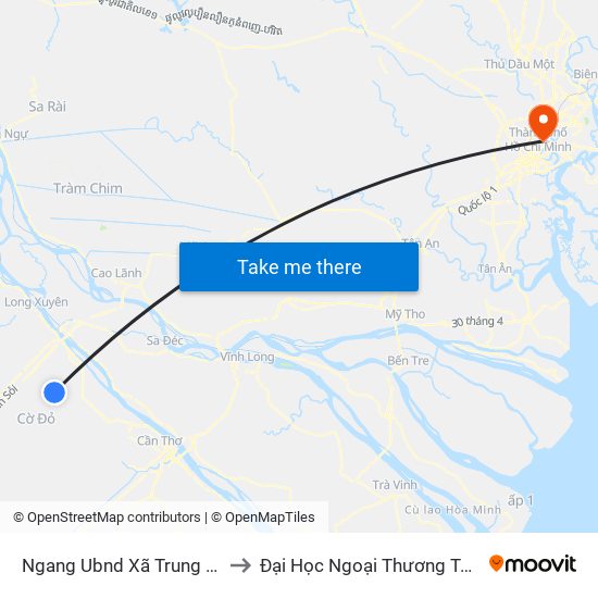 Ngang Ubnd Xã Trung Hưng to Đại Học Ngoại Thương Tp.Hcm map