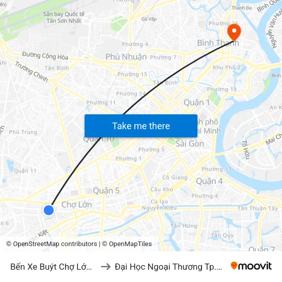 Bến Xe Buýt Chợ Lớn - B to Đại Học Ngoại Thương Tp.Hcm map
