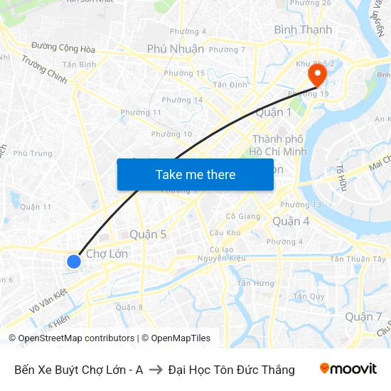 Bến Xe Buýt Chợ Lớn - A to Đại Học Tôn Đức Thắng map
